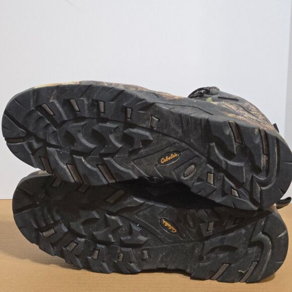 Cabelas Mens Camo Boots 12EE Wide Mid Hunting Waterproof Dry Plus 81-2525 Brown - Picture 7 of 11